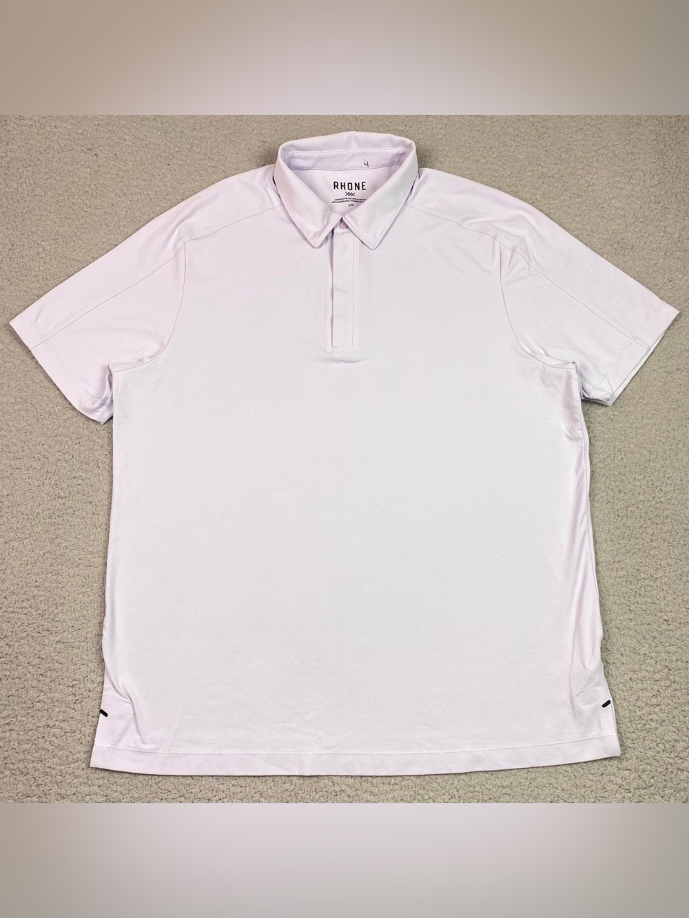 Rhone Men's Size L Momentum Tech Golf Polo Shirt Light Purple Short Sleeve Large